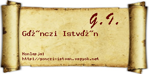 Gönczi István névjegykártya
